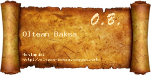 Oltean Baksa névjegykártya
